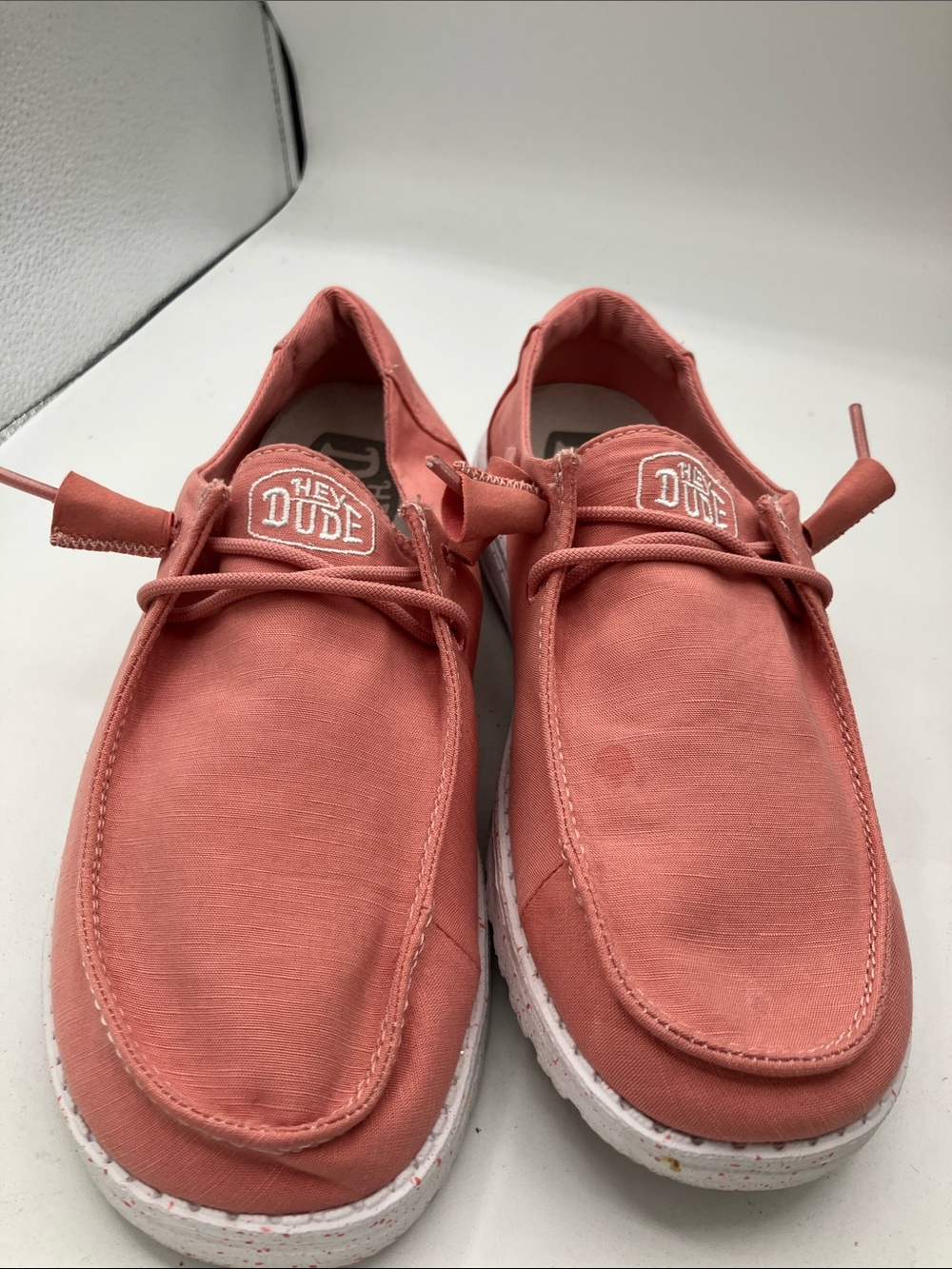 Hey Dude Salmon Wendy Slub Canvas Slip-Ons size 8